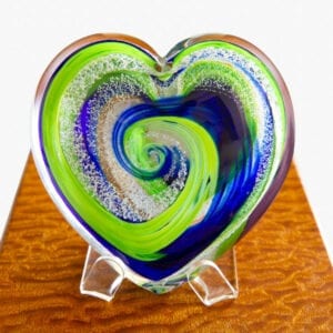 Heart Navy Lime Silver